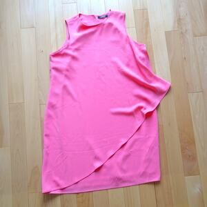 Women's Lauren Ralph Lauren Pink Sheath Midi Dress Mock Neck Sleeveless 14W